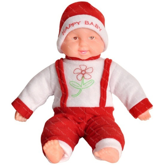Picture of Richy Toys Laughing Baby Stuffed Soft Plush Toy Love Girl (Red) 42 CM