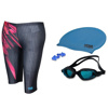 Picture of Viva Sports Swimming Combo-Set-265 (Jammer,Cap,Goggles,Earplugs) (Blue)