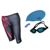 Picture of Viva Sports Swimming Combo-Set-265 (Jammer,Cap,Goggles,Earplugs) (Blue)
